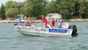 Having fun in the Dead Lake flotilla parade