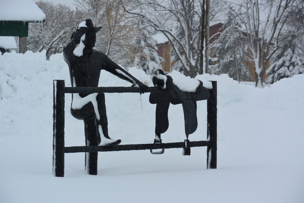 A sculpture giving me a howdy-do as I left Vining, Minnesota