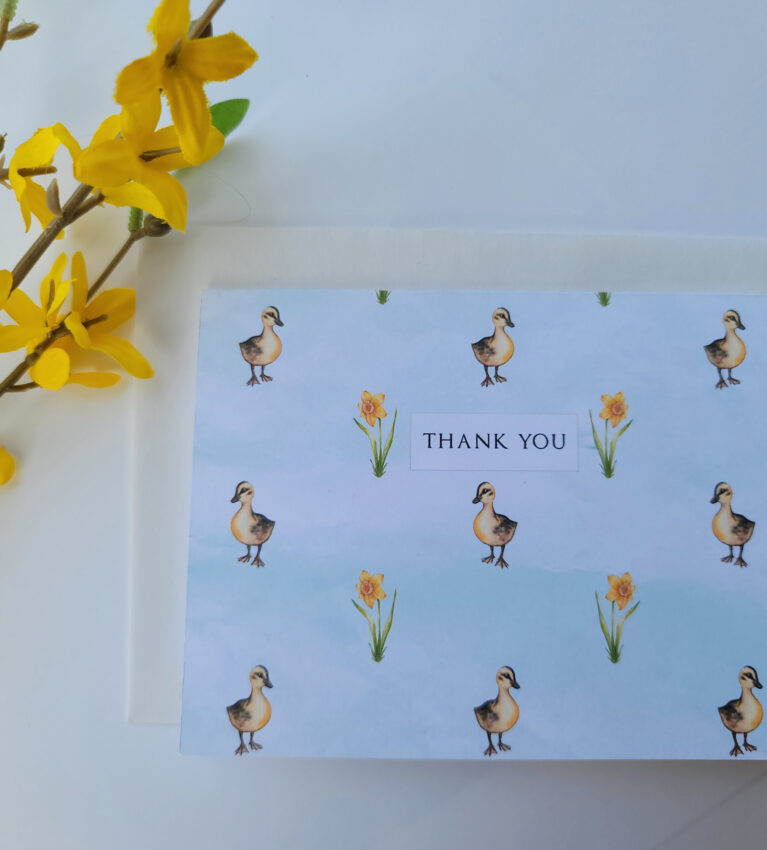 Ducks and Daffodils Thank You Card