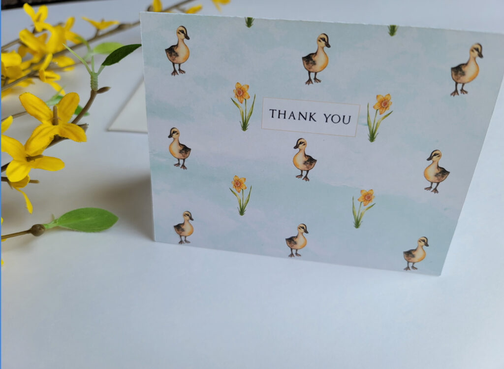 Ducks and Daffodils Thank You Card