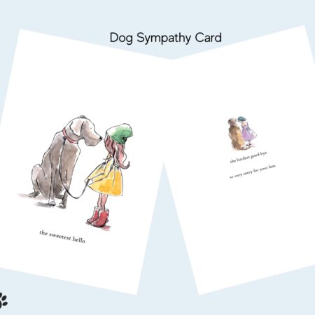 Dog Sympathy Card of girl and dog