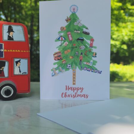Whimsical British Happy Christmas Card