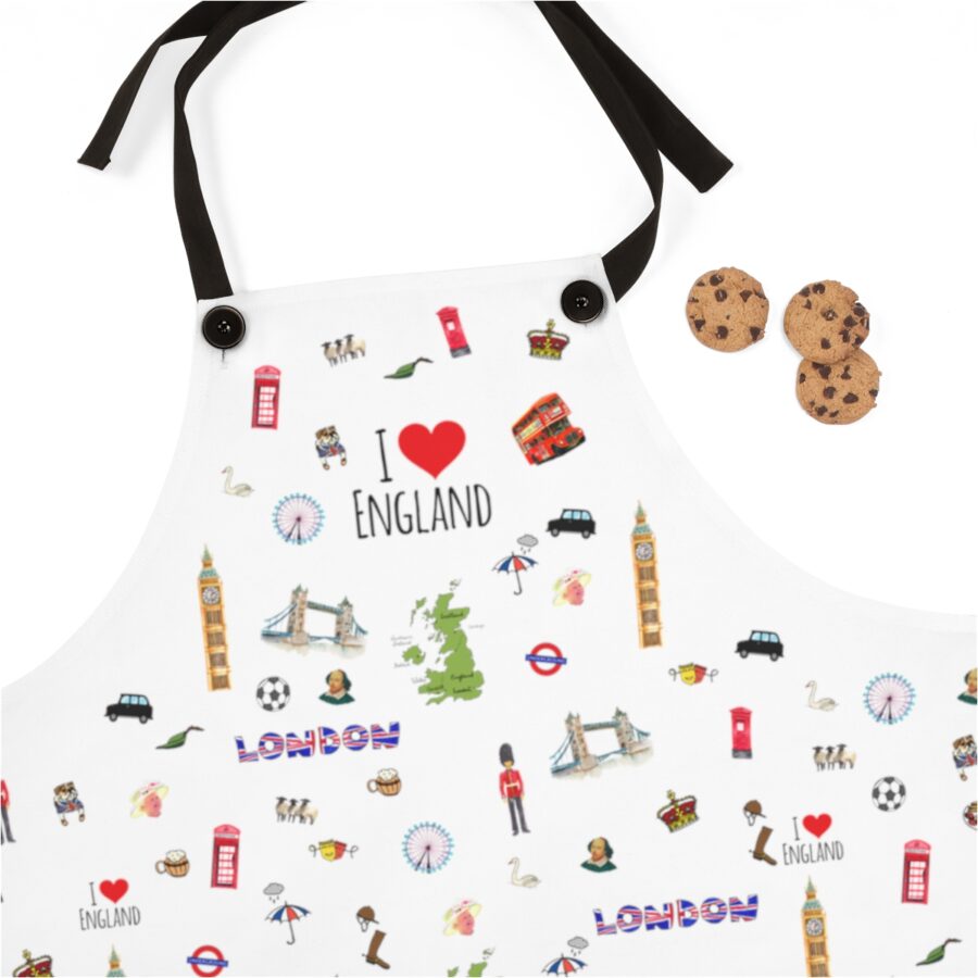 British Apron Flat lay with cookies