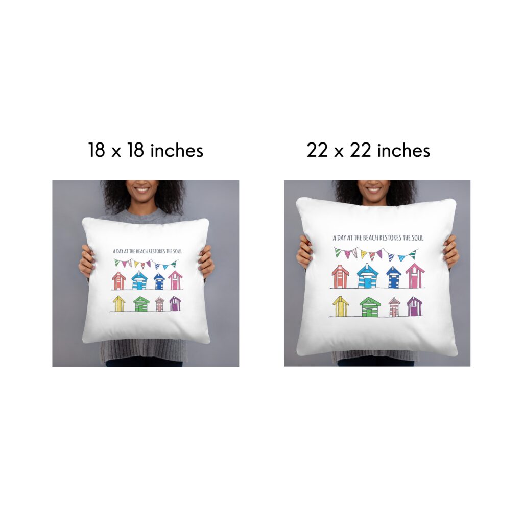 A Day at the Beach pillows two sizes 18 x 18 and 22 x 22