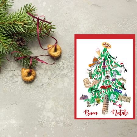 Italian Christmas Card Buon Natale Whimical Funny Italian Christmas Card