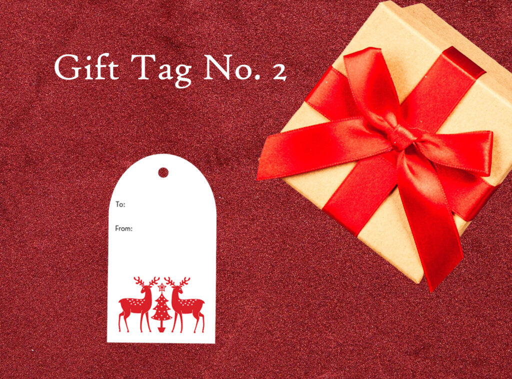 Norwegian Red and White Gift Tag 1