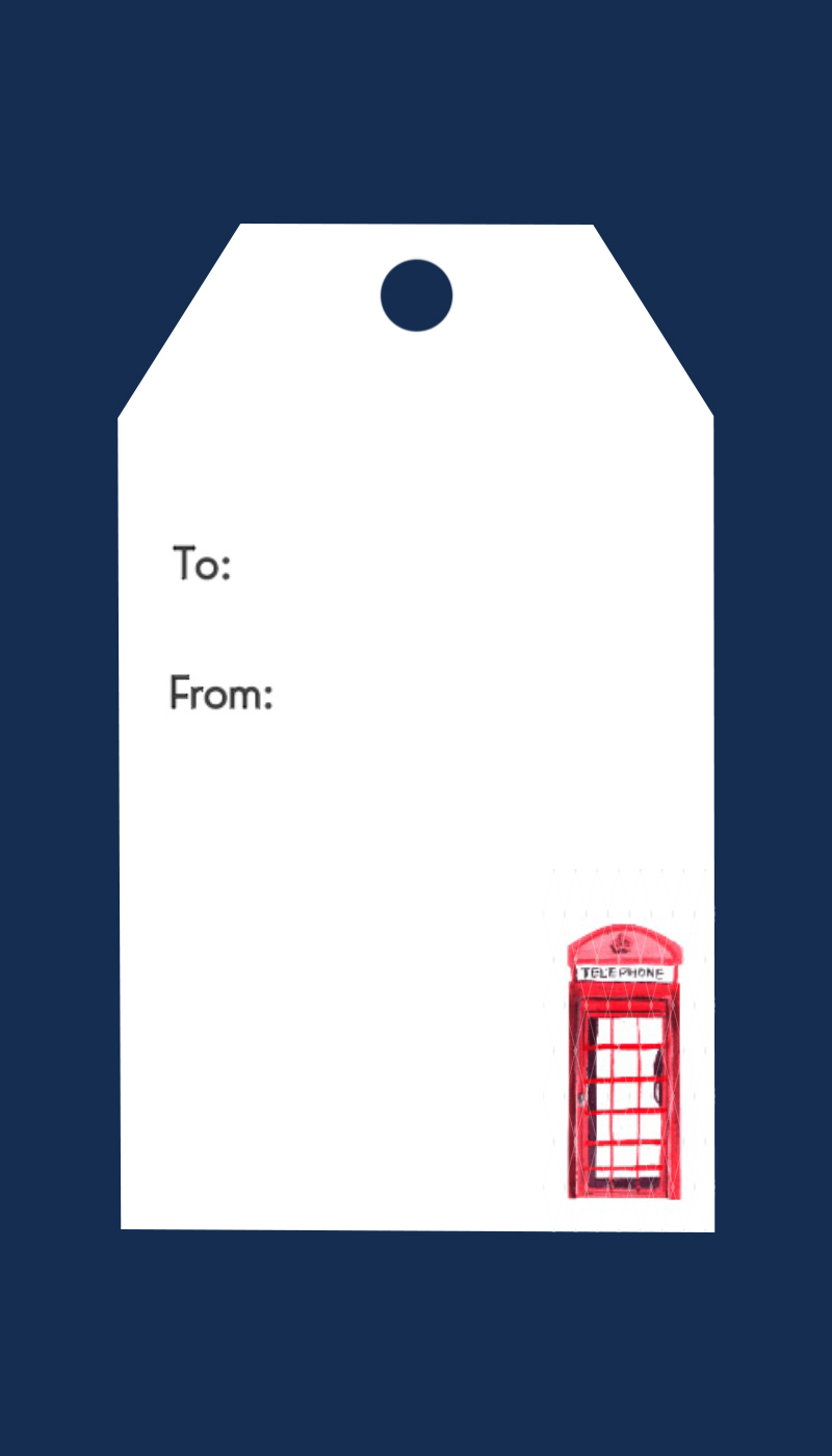 British Red Phone Booth Gift Tags