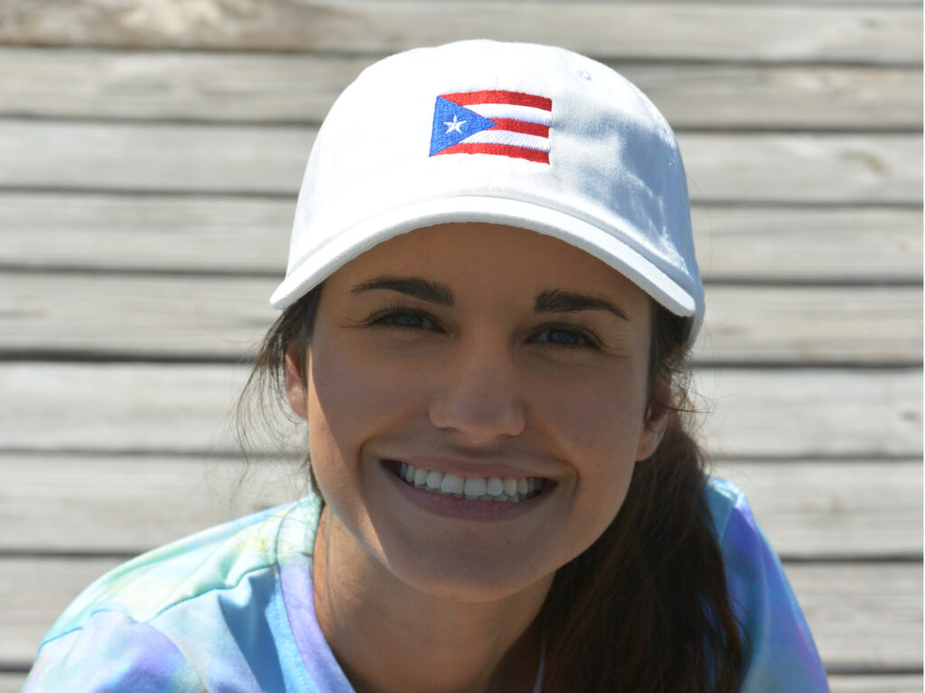 Perto Rico Flag Hat with Woman wearing it