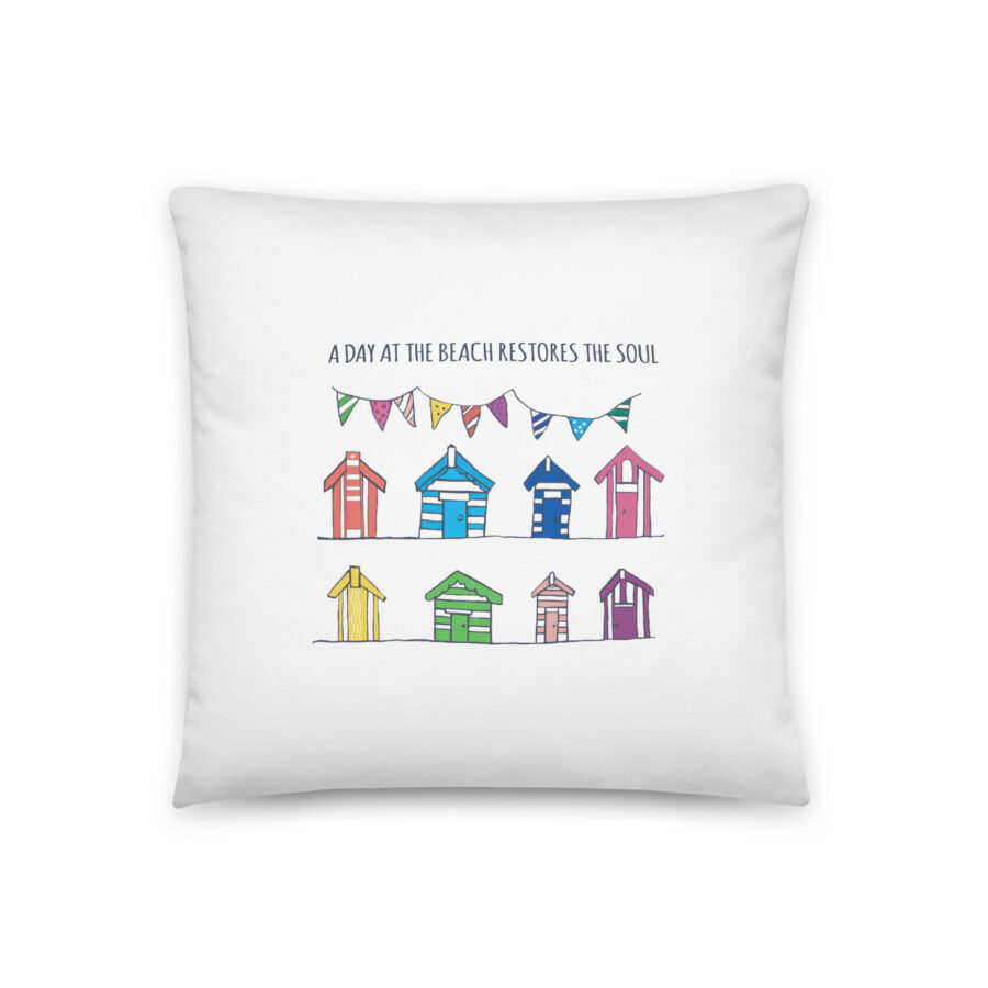 A Day at the Beach Restores the Soul 18 x 18 inch pillow