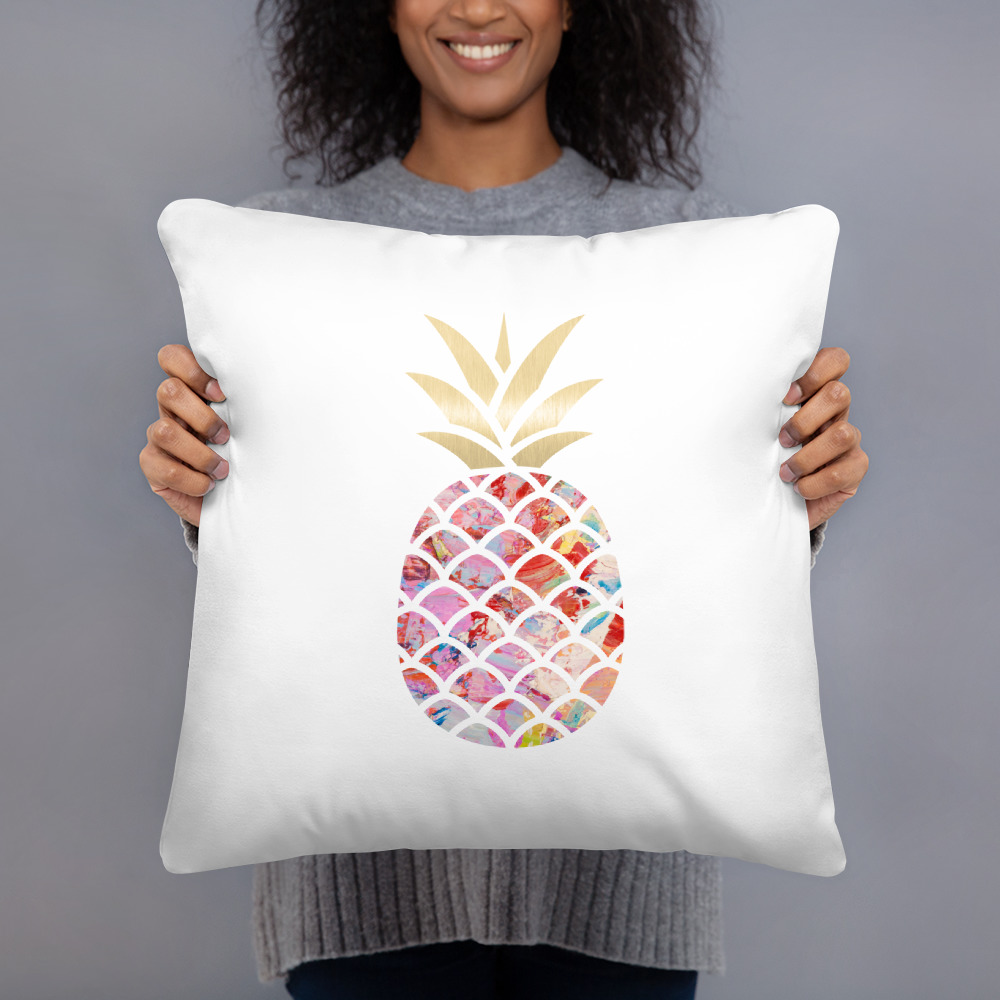 Aloha pineapple pillow 18 x 18 inches