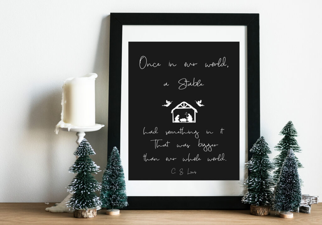 C. S. Lewis Stable Christmas Mockup