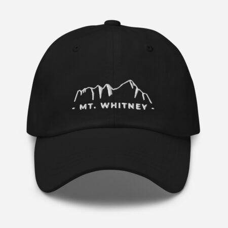 Mt. Whitney Sierra Mounains Black Hat with White letters