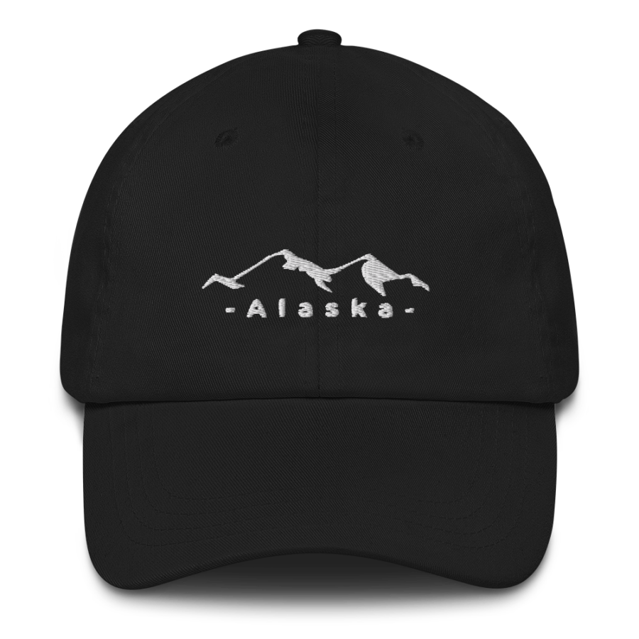Alaska Black Hat with Upper and Lower case letters