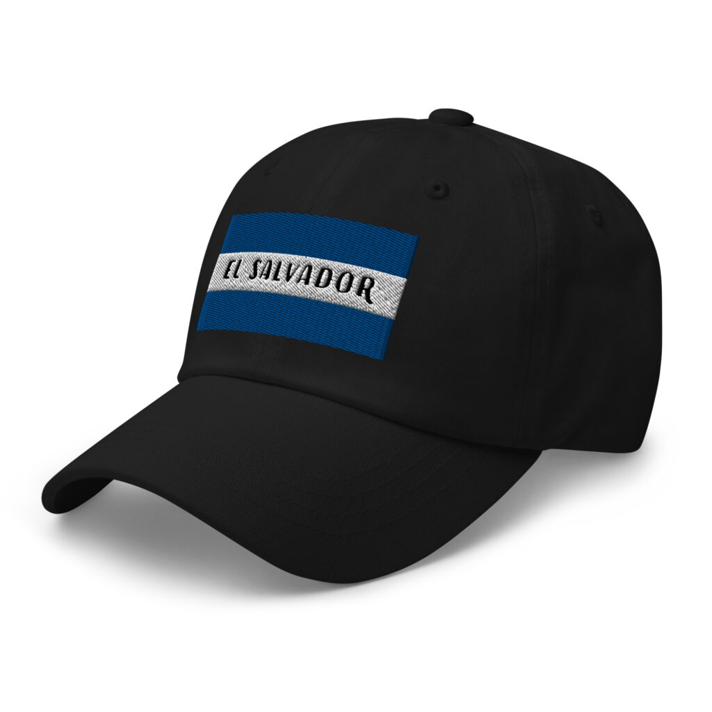 El Salvador Flag Hat in Black