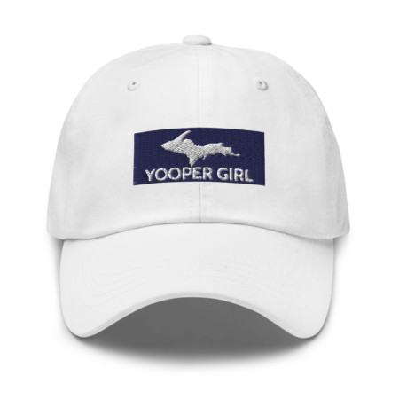 YooperGirl Michigan White Embroidered Hat