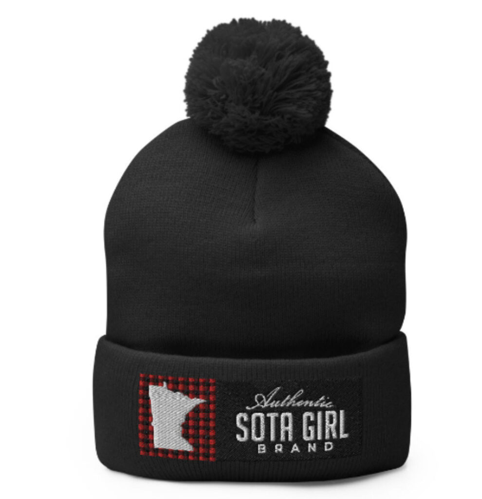 sota girl had in black with pom pom hat only