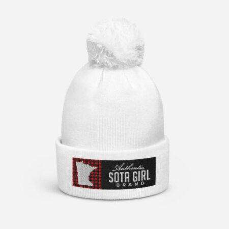Sota Girl Brand Minnesota Beanie White with Pom-Pom