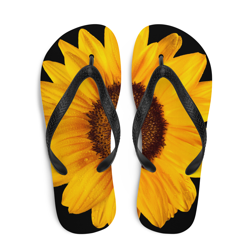 Sunflower sandals facing up