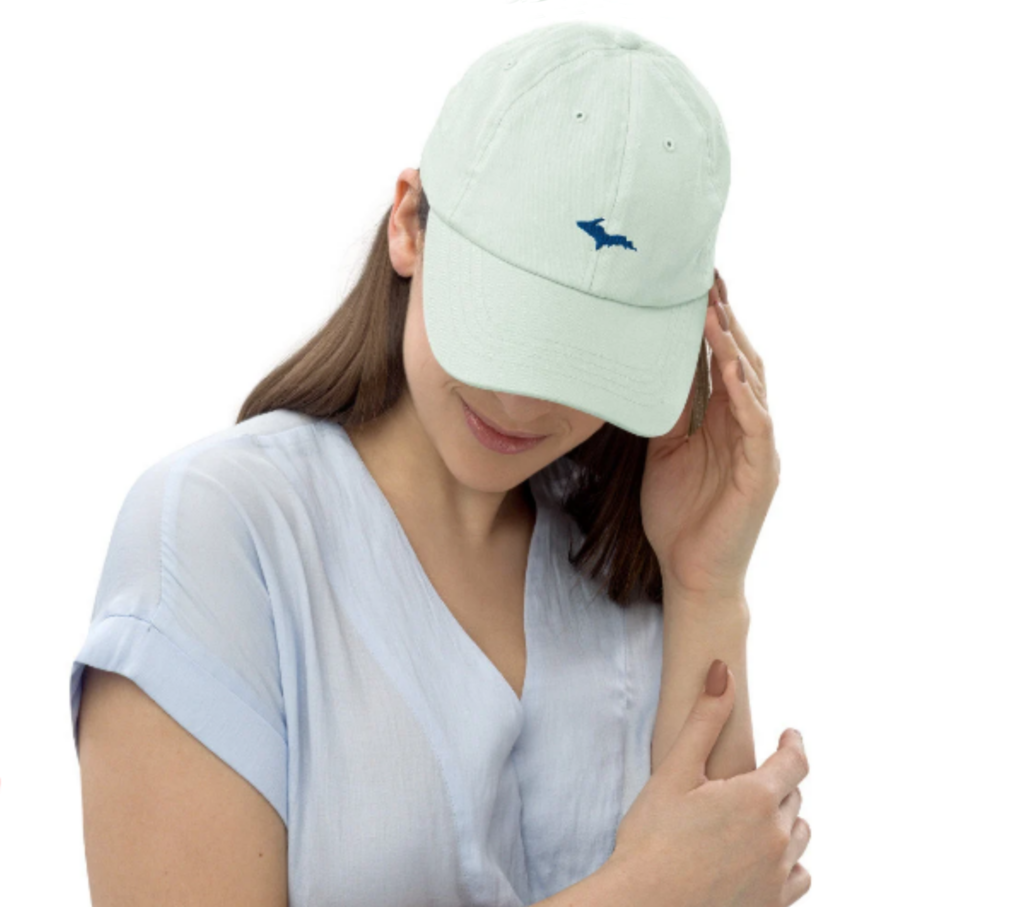 upper peninsula mint hat on woman.png