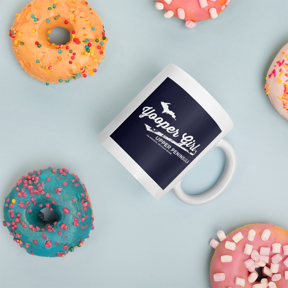 YooperGirl 11 oz. Coffee Mug with donuts mockup