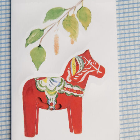 Swedish Dala Horse Die-Cut Card All Occasion Birthday for Him Birthday for Her Card for Swede Card Svierge Dalahäst Free Shipping