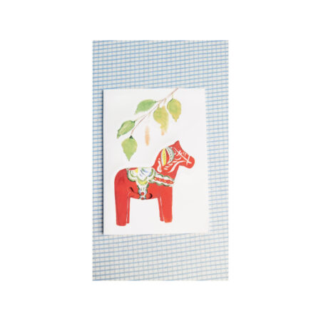 This beautiful Swedish Christmas Card depicts what Swedish Christmas Traditions look like. And this Swedish Christmas card is cleverly done with a die-cut or “peekaboo” card, where when the front of the card is closed, one cannot see where the “peekaboo” is. However, when the card is opened, it reveals where the die-cut is on the left side. On the right inside of the card is another unique image related to the front of the card. The inside of the card, other than the print and cut-out spot, has been left blank. There is plenty of room to write whatever you’d like. This card is perfect to give to anyone who is Swedish, or loves Sweden. While it doesn’t have any words in Swedish, this printed card was created by Pia Malmros, a Swedish artist. Details about the card: • Card measures 4 and 1/8th by 5 7/8th inches/A6 size. • Watercolor card in paper with a punched-out area on the front that leads to an image on the inside. • Blank inside card. • Includes protective sleeve and white envelope Please contact me via a message if you would like bulk rate. Please Note: This shop does not accept exchanges, refunds or returns.