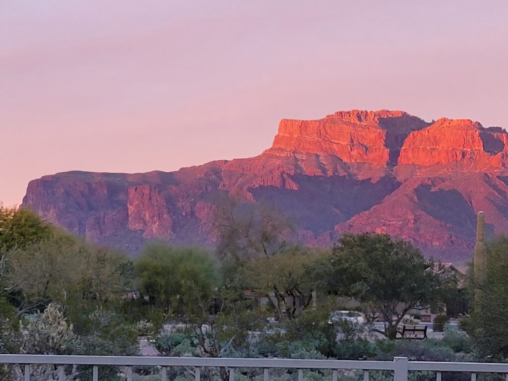 The view of Superstition Mountains from our VRBO