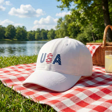 USA Hat, Patriotic Baseball Cap, Fourth of July Dad Hat, American Flag Hat, USA Embroidered Style Cap, USA Gift